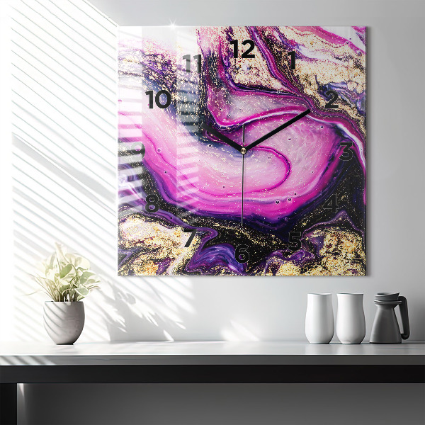 Zegar ścienny kwadratowy Abstrakcja marmur