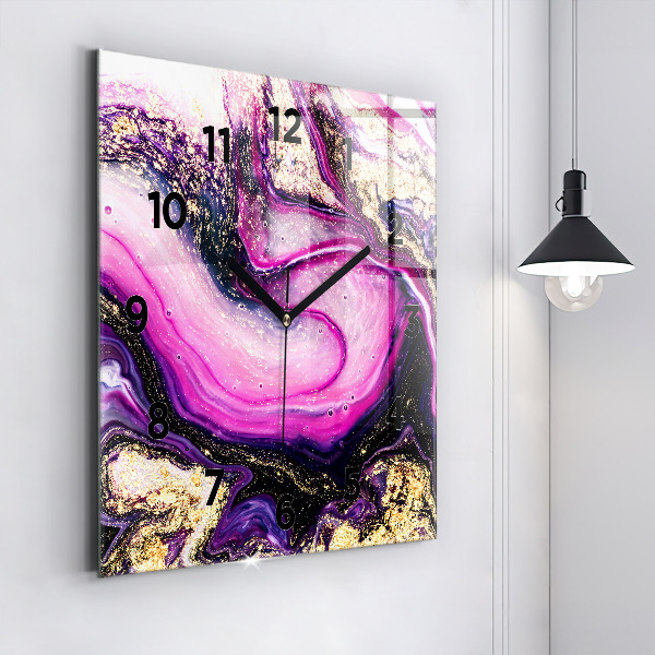 Zegar ścienny kwadratowy Abstrakcja marmur