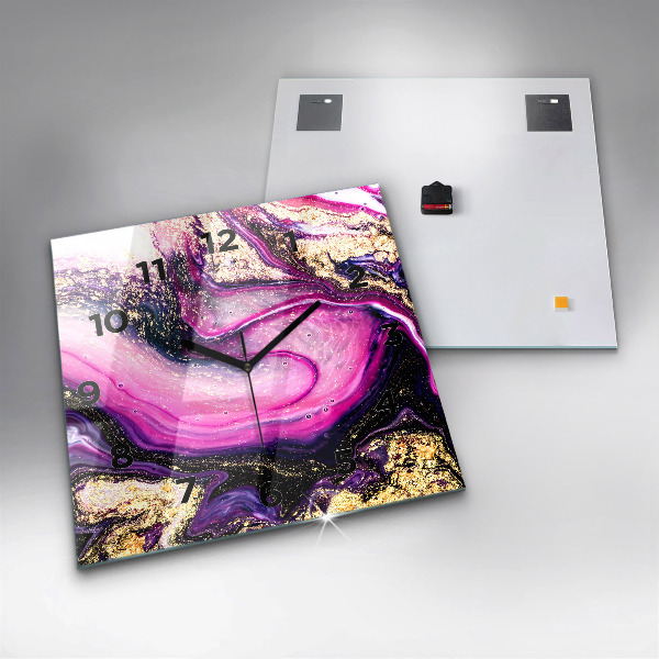 Zegar ścienny kwadratowy Abstrakcja marmur