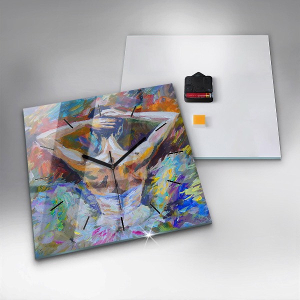 Zegar ścienny kwadratowy Malowana baletnica