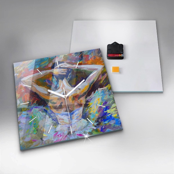 Zegar ścienny kwadratowy Malowana baletnica