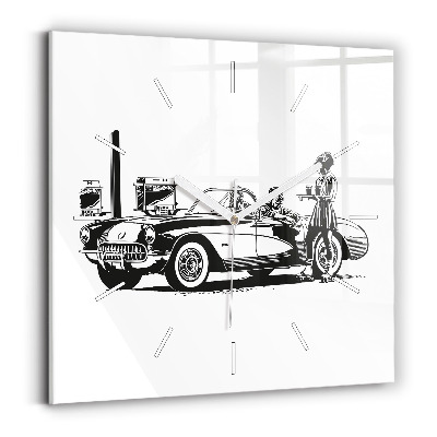 Kwadratowy zegar Retro Ilustracja