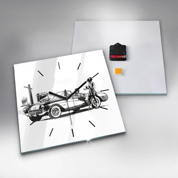 Kwadratowy zegar Retro Ilustracja