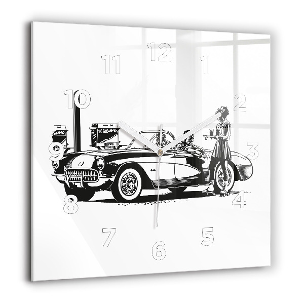 Kwadratowy zegar Retro Ilustracja