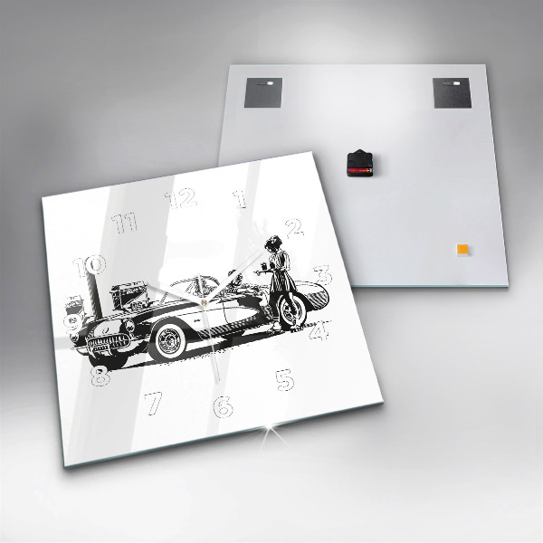 Kwadratowy zegar Retro Ilustracja