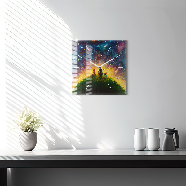 Zegar ścienny kwadratowy Abstrakcja Mały Książę