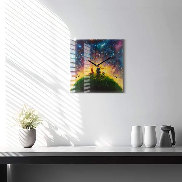 Zegar ścienny kwadratowy Abstrakcja Mały Książę