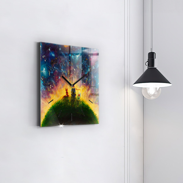 Zegar ścienny kwadratowy Abstrakcja Mały Książę