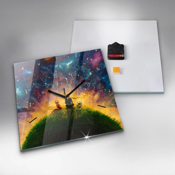 Zegar ścienny kwadratowy Abstrakcja Mały Książę
