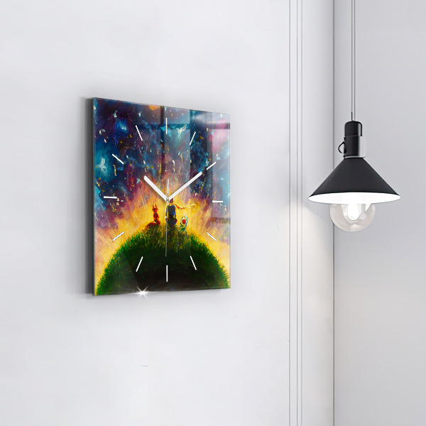 Zegar ścienny kwadratowy Abstrakcja Mały Książę