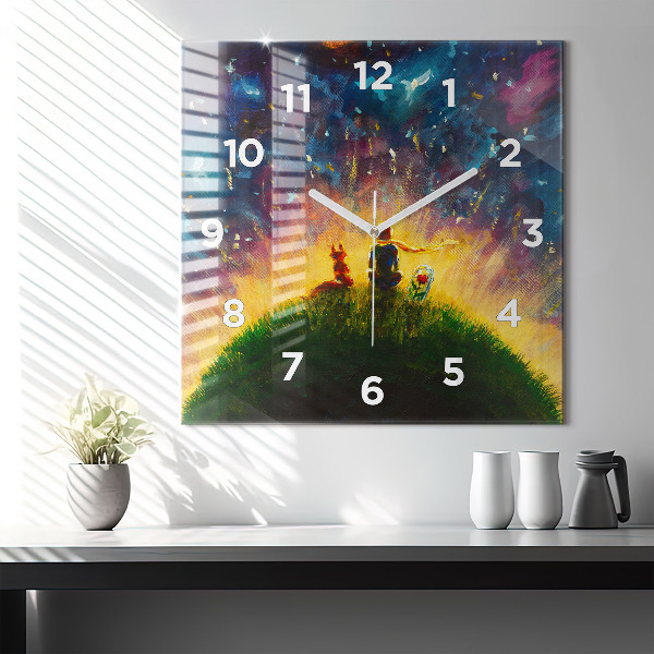 Zegar ścienny kwadratowy Abstrakcja Mały Książę