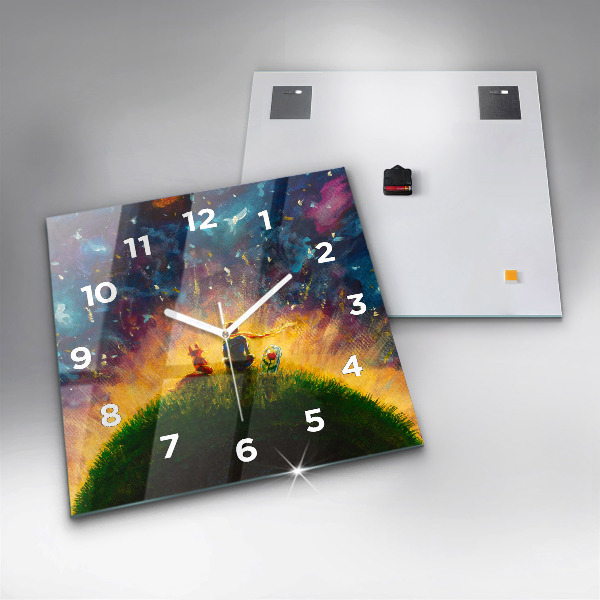 Zegar ścienny kwadratowy Abstrakcja Mały Książę