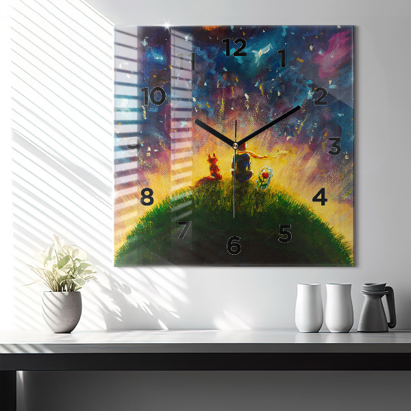 Zegar ścienny kwadratowy Abstrakcja Mały Książę