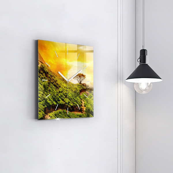 Kwadratowy zegar Wzgórze Herbaty