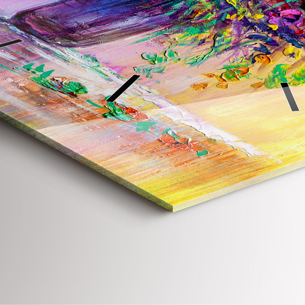 Zegar ścienny kwadratowy Kwiaty w wazonie