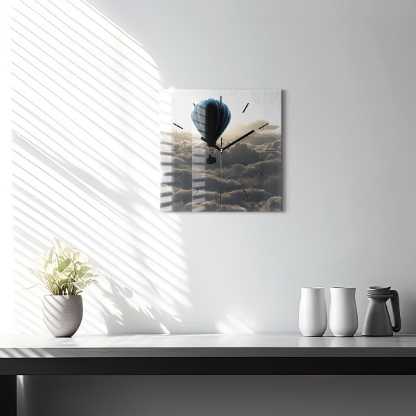 Kwadratowy zegar Balon na niebie