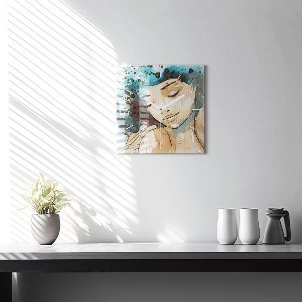 Kwadratowy zegar Abstrakcja Kobieta