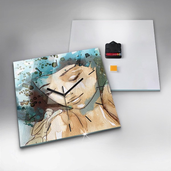 Kwadratowy zegar Abstrakcja Kobieta