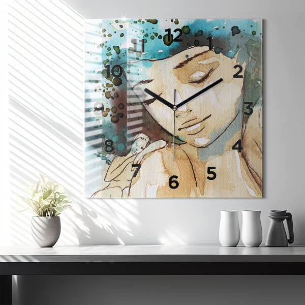 Kwadratowy zegar Abstrakcja Kobieta