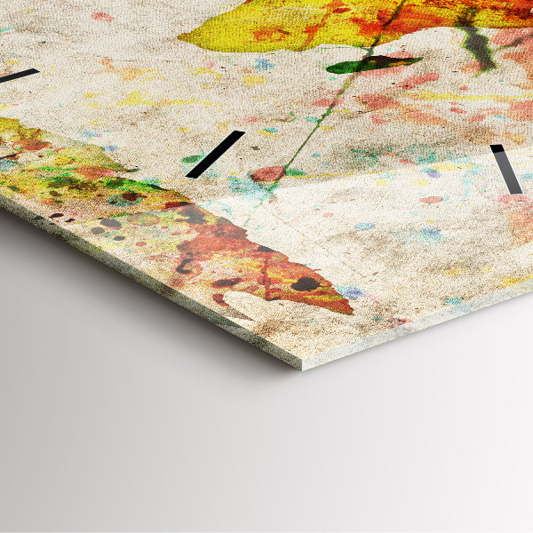 Kwadratowy zegar Kolorowa mapa świata