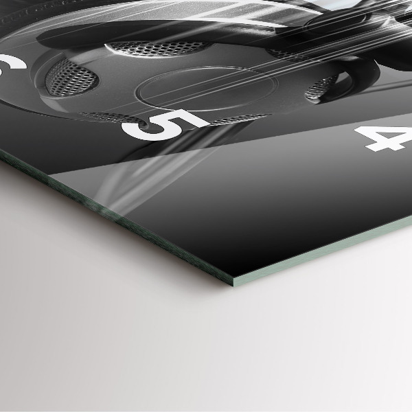 Kwadratowy zegar Mikrofon i Słuchawki