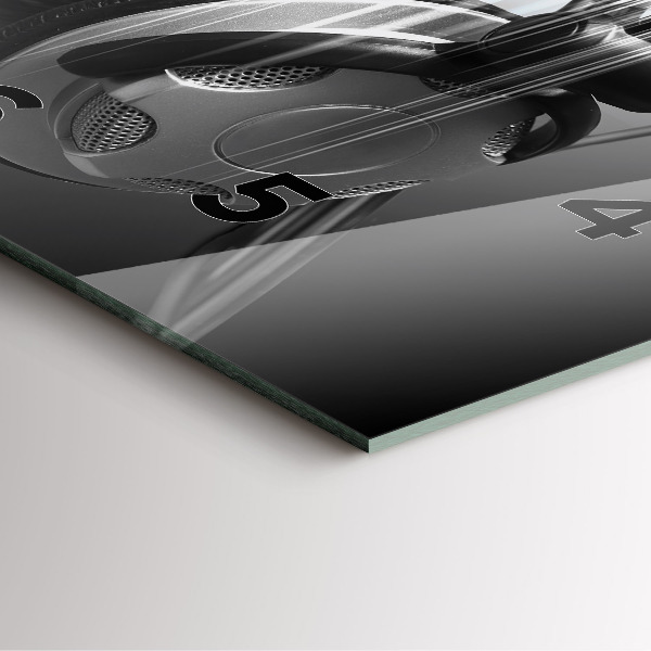 Kwadratowy zegar Mikrofon i Słuchawki