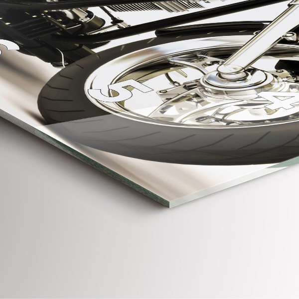 Kwadratowy zegar Czarny motocykl