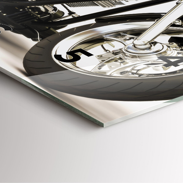 Kwadratowy zegar Czarny motocykl