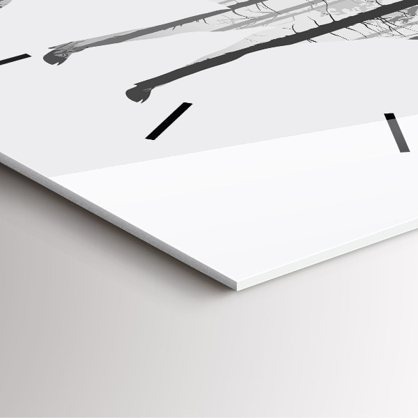 Kwadratowy zegar Sylwetka jelenia Las