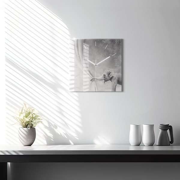 Kwadratowy zegar Słoń