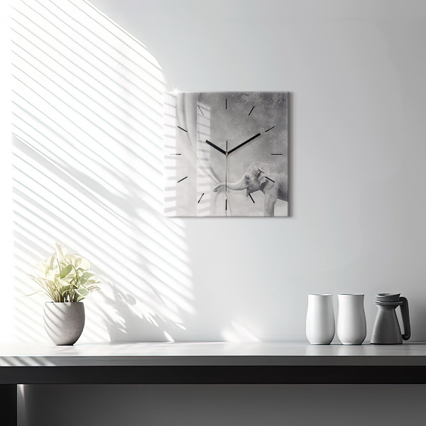 Kwadratowy zegar Słoń