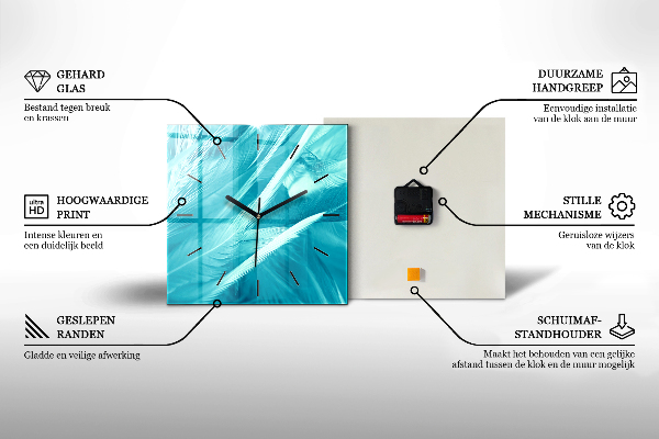Kwadratowy zegar Sztuka Dekoracja Abstrakcja