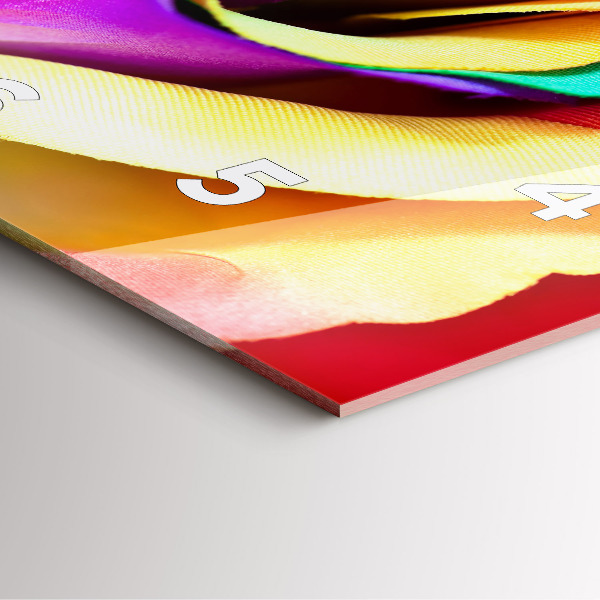 Kwadratowy zegar Tęczowa róża