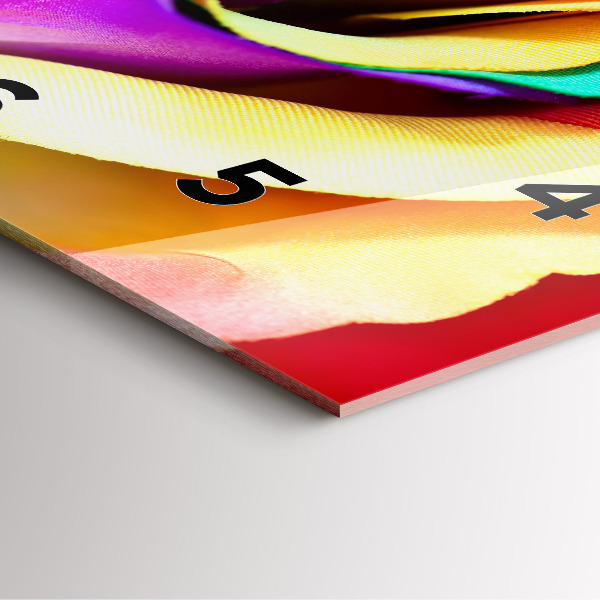 Kwadratowy zegar Tęczowa róża