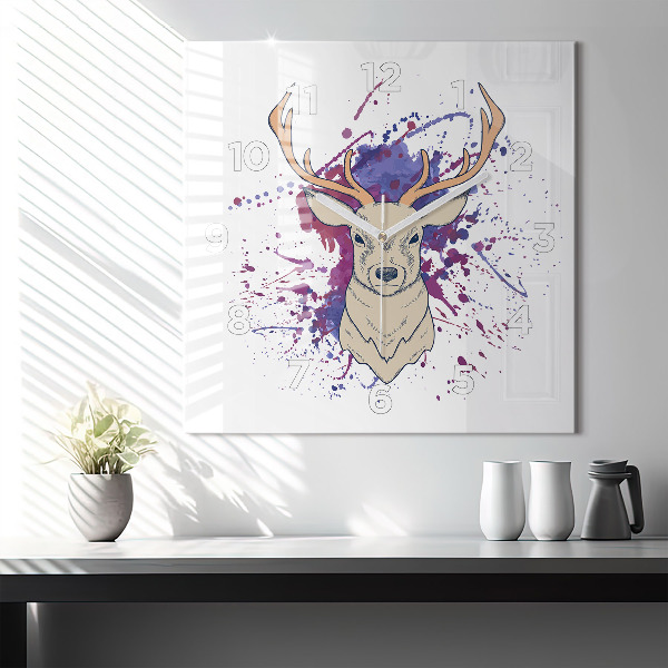 Kwadratowy zegar Ilustracja wektorowa jelenia