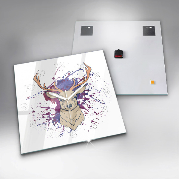 Kwadratowy zegar Ilustracja wektorowa jelenia