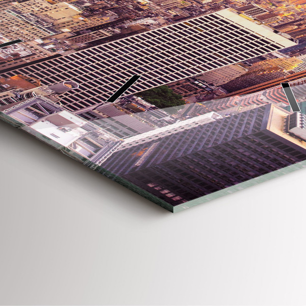 Kwadratowy zegar Zachód słońca Nowy Jork