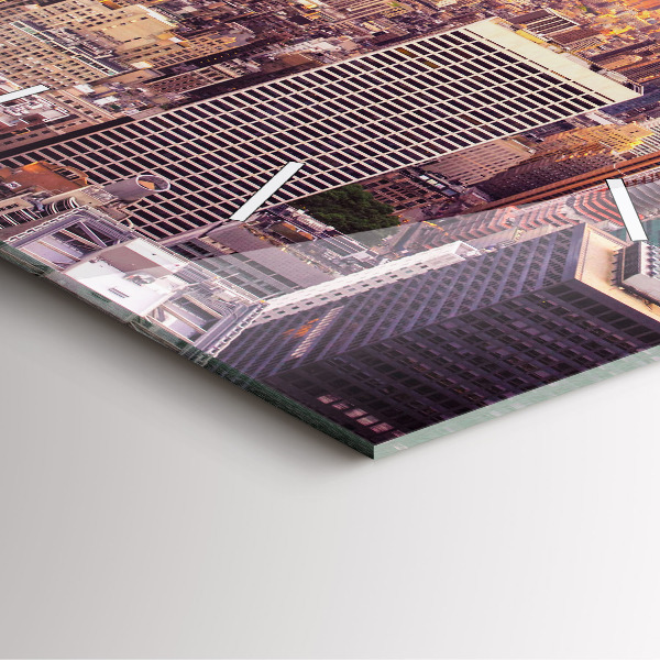 Kwadratowy zegar Zachód słońca Nowy Jork