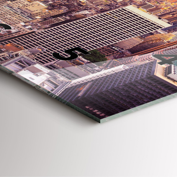 Kwadratowy zegar Zachód słońca Nowy Jork