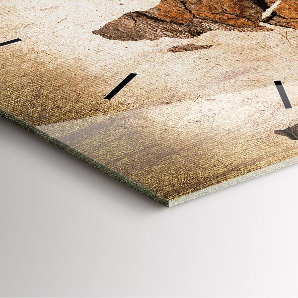 Kwadratowy zegar Mapa świata vintage