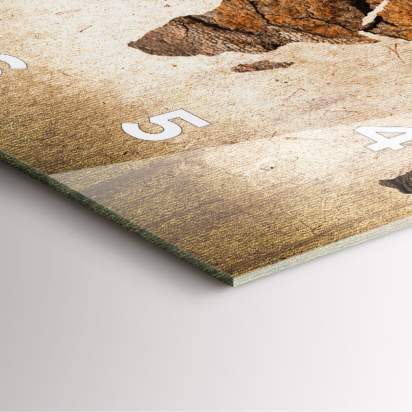 Kwadratowy zegar Mapa świata vintage