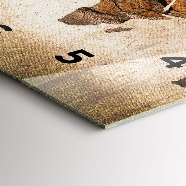 Kwadratowy zegar Mapa świata vintage