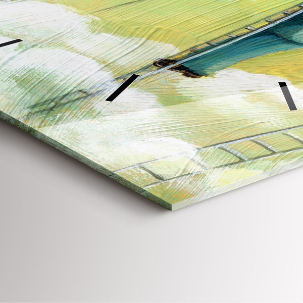 Kwadratowy zegar Ludzie na drabinie