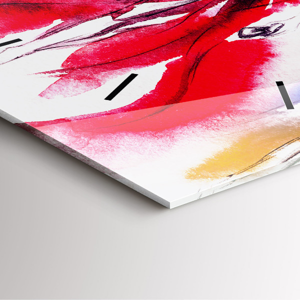 Kwadratowy zegar Kobiety w kolorowych sukniach