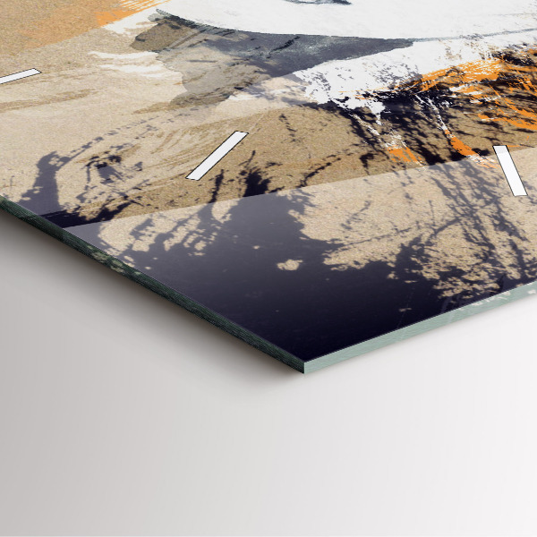 Kwadratowy zegar Portret kobiety abstrakcja