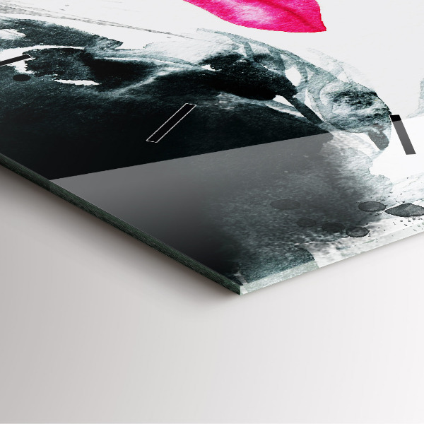 Kwadratowy zegar Portret kobiety czerwone usta