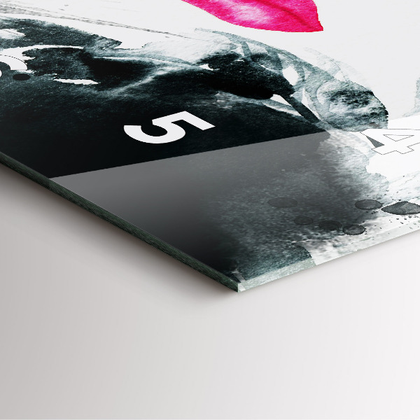 Kwadratowy zegar Portret kobiety czerwone usta