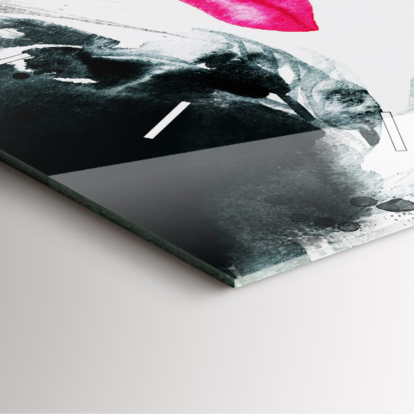 Kwadratowy zegar Portret kobiety czerwone usta