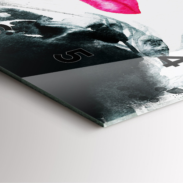 Kwadratowy zegar Portret kobiety czerwone usta