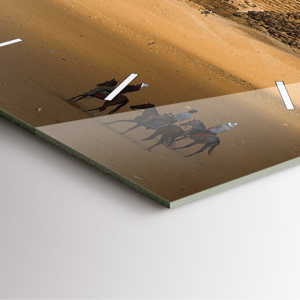 Kwadratowy zegar Piramidy i zachód słońca